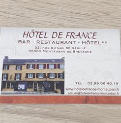 Hôtel de France Bar Restaurant Montauban de Bretagne, Montauban-de-Bretagne - Horaires d'ouverture
