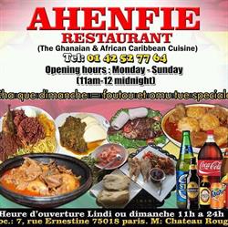 Ahenfie Restaurant, Paris - Horaires d'ouverture