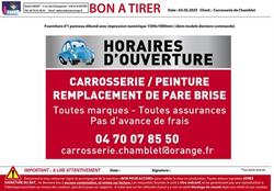 Nouvelle Carrosserie De Chamblet, - Horaires d'ouverture
