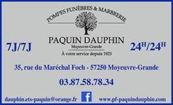 Pompes Funèbres Paquin Dauphin, Moyeuvre-Grande - Horaires d'ouverture