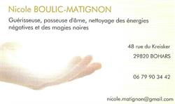 Nicole BOULIC MATIGNON, guérison de l'âme, voyance/guidance, nettoyage et soin énergétique Brest, Bohars - Horaires d'ouverture