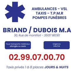Taxi Ambulance Briand-Dubois Marie-Andrée, Bédée - Horaires d'ouverture