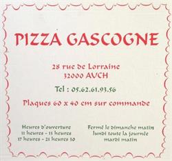 Pizza Gascogne, Auch - Horaires d'ouverture