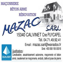 Mazac SARL, Calvinet - Horaires d'ouverture