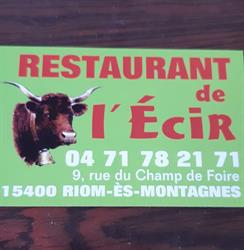 Restaurant l'ecir, Riom-ès-Montagnes - Horaires d'ouverture