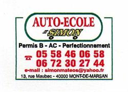 Auto-école Simon, Mont-de-Marsan - Horaires d'ouverture