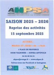 A.h.p.s.a - Association Des Habitants Du Parc de Sophia-Antipolis, Valbonne - Horaires d'ouverture