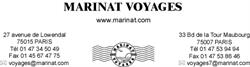 MARINAT VOYAGES, Paris - Horaires d'ouverture