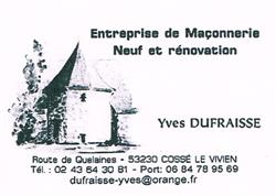Dufraisse Yves, Cossé-le-Vivien - Horaires d'ouverture