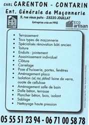 Carenton Contarin SARL, Jouillat - Horaires d'ouverture