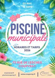 Piscine du Parc des Sports, Coupvray - Horaires d'ouverture