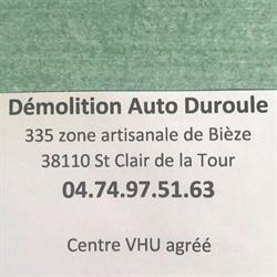 Démolition Automobile Duroule, Saint-Clair-de-la-Tour - Horaires d'ouverture