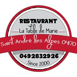Pizzeria La Table de Marie, Saint-André-les-Alpes - Horaires d'ouverture
