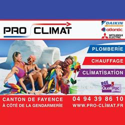 Pro Climat, Fayence - Horaires d'ouverture