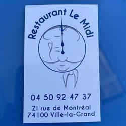 Societe D'exploitation Restaurant Le Midi, Ville-la-Grand - Horaires d'ouverture