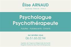 ARNAUD Elise Psychologue, Psychothérapeute, Bilan psychologique, Soisy-sous-Montmorency - Horaires d'ouverture