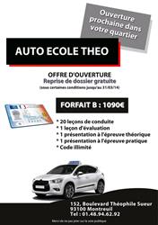 Auto Ecole Théo, Montreuil - Horaires d'ouverture