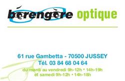 Bérengère Optique SARL, Jussey - Horaires d'ouverture
