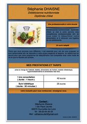 STEPHANIE DHAISNE Diététicienne-Nutritionniste, Souchez - Horaires d'ouverture