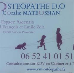 Coralie Matéossian Ostéopathe DO, Aix-en-Provence - Horaires d'ouverture