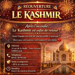 Le Kashmir, Laval - Horaires d'ouverture