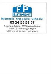 FP Batiment (EURL), Vrigne-Meuse - Horaires d'ouverture