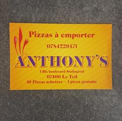 ANTHONY'S, Le Teil - Horaires d'ouverture