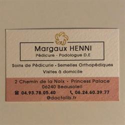 HENNI Margaux Pédicure Podologue, Beausoleil - Horaires d'ouverture