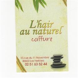 L' Hair Au Naturel Coiffure, Les Herbiers - Horaires d'ouverture