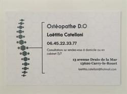 Laetitia Catellani - ostéopathe D.O, Carry-le-Rouet - Horaires d'ouverture