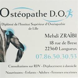 Mehdi Zraïbi - Ostéopathe D.O., Langueux - Horaires d'ouverture