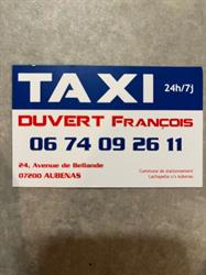 TAXI DUVERT FRANCOIS, Aubenas - Horaires d'ouverture