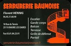 Serrurerie Baumoise Thiebaud, Baume-les-Dames - Horaires d'ouverture