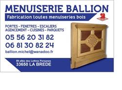 MENUISERIE BALLION, La Brède - Horaires d'ouverture