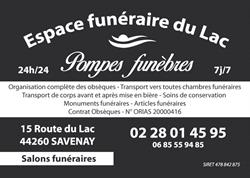 ESPACE FUNERAIRE DU LAC Savenay, - Horaires d'ouverture