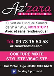 Az'Zara Coiffure, Migennes - Horaires d'ouverture