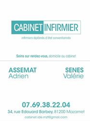 Cabinet Infirmier Assemat Adrien-Senes Valerie, Mazamet - Horaires d'ouverture