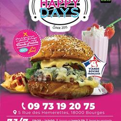 Happy Days Bourges Burgers, - Horaires d'ouverture