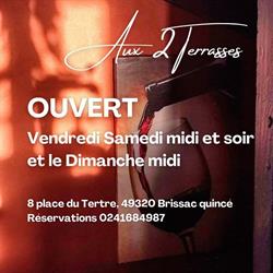 Aux 2 terrasses proche d'Angers, Brissac-Quincé - Horaires d'ouverture