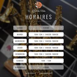 L'Art des Notes, Pau - Horaires d'ouverture