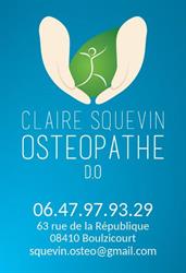 Squevin Claire Ostéopathe, Boulzicourt - Horaires d'ouverture