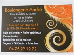 Boulangerie André, Le Cheylard - Horaires d'ouverture