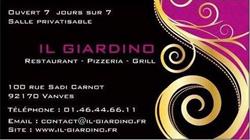 RESTAURANT - PIZZERIA IL GIARDINO, Vanves - Horaires d'ouverture