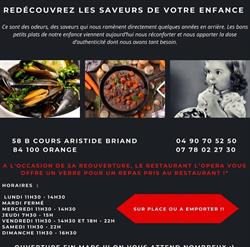 Restaurant l'opéra, Orange - Horaires d'ouverture