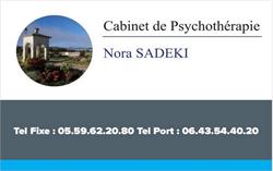 Cabinet de Psychothérapie Nora SADEKI, Pau - Horaires d'ouverture
