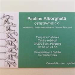 Pauline Alborghetti, Ostéopathe Saint Pargoire, Saint-Pargoire - Horaires d'ouverture