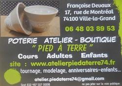Atelier de Poterie Pied à Terre, Ville-la-Grand - Horaires d'ouverture