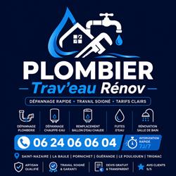Plombier Trav'eau Renov Saint Nazaire Dépannage, Chauffe-Eau Rénovation Salle de Bains, Saint-Nazaire - Horaires d'ouverture