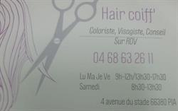 Hair Coiff', Pia - Horaires d'ouverture