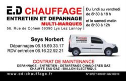 Ed Chauffage EURL, Lys-lez-Lannoy - Horaires d'ouverture